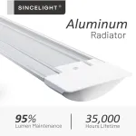 Sincelight 18 W Led &scaron;viestuvų juostos, 2 pėdų (60 cm) integruota lempa, lubų arba sieninis &scaron;viestuvas virtuvei, garažui, dirbtuvėms, vonios kambariui, sandėliui, biurui, parduotuvei, neutrali balta 4000k, 1 vnt.