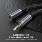 Adapteris 2.5mm Male į 3.5mm Female Stereo Garso Jungtis