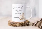 Puodelis + pagalvė Boho rinkinys padėkoti krik&scaron;to tėvams W1