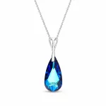 Diamond Sky Jewelry Sidabrinis kaklo papuo&scaron;alas moterims DiamondSky &bdquo;Rainbow Waterfall (Bermuda Mėlyna)&ldquo; su Swarovski kristalais