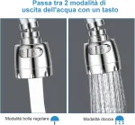 Krano aeratorius, krano aeratorius, 360&deg; pasukamas, su abs filtru, krano priedas su dviem skirtingais vandens srauto keliais, su dviem adapteriais, tinkamas voniai, virtuvei