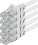 &Scaron;akotuvas 5x 2m Cat 6 Ethernet kabelis, baltas