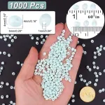 1000 stiklo karoliukų rinkinys, 4 mm, a&scaron;aros formos karoliukai apyrankėms, smulkūs karoliukai apyrankių vėrimui, karoliukai, tarpiniai karoliukai papuo&scaron;alų gamybai, rankdarbiams, mėtų spalvos