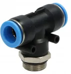 T formos pneumatinė jungtis T 14 1/2 Pb14-g04 žarnai 14mm sriegis 1/2"
