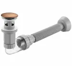 Praustuvo sifonas REA Flow su Click-Clack, Brushed Copper