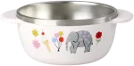 Rice - Stainless Steel Baby Bowl with Fixed Cover - Rožinė Fun Fair Print - 300 ml