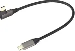 Aaotokk 90 laipsnių Usb 3.1 Type-c į Type-c kabelis, kampinis Usb Type-c 3.1 (male) prailginimo kabelis palaiko įkrovimą, duomenų perdavimą, audio, video kabelis ne&scaron;iojamiems kompiuteriams, mobiliesiems telefonams (0,3 metro/1 pėda)