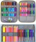 Youshares 192 skyrelių pie&scaron;tukinė moksleiviams, didelės talpos ra&scaron;iklių dėklas su užtrauktuku, skirtas prismacolor akvareliniams pie&scaron;tukams, geliniams ra&scaron;ikliams, skirtas studentams ir menininkams 06