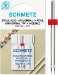 Schmetz 1 siuvimo ma&scaron;inos adata, dviguba universali, 130/705 H Zwi 1.6, adatos storis 1.6/80, gali būti naudojama su bet kuria standartine buitine siuvimo ma&scaron;ina