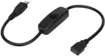 Ashata micro usb kabelis, micro usb female į male prailginimo kabelis su 501 mygtuko jungikliu, skirtas micro usb kabeliui su mygtuko jungikliu micro usb male ir female