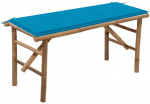 Sulankstomas sodo suoliukas su pagalvėle, 118cm, bambukas