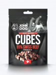 &Scaron;unų skanėstas - JOHN DOG Mink&scaron;ti kąsneliai kubeliai jautiena 95% baltymų 120g