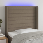 Galvūgalis su LED, taupe spalvos, 83x16x118/128cm, audinys