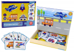 Lean Toys Magnetinė dėlionė vaikams su transporto priemonių kortelėmis