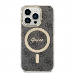 Dėklas GUESS GUHMP14LH4STK IPHONE 14 PRO 6.1 "Juodas/Juodas HARDCASE 4G MAGSAFE