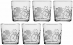 La Porcellana Bianca 6 storadugnių stiklų rinkinys Babila Bicycle - skaidrus, 350 ml