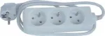 230V maitinimo kabelio ilgintuvas, CEE7 (&scaron;akė) - 3x lizdas, 2m, VDE patvirtintas, balta
