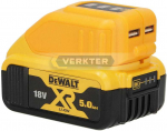 Akumuliatorių adapteris Ahlio tinka DeWalt 12-18V -> USB (x2) tinka krauti telefono baterijoms