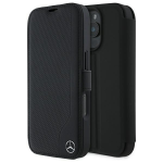 Mercedes MEBKP16L23RBGVK Apple iPhone 16 Pro 6.3" dėklas telefonui juodos spalvos Leather Wood Imitation