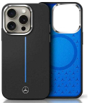 Mercedes MEHMP16S23SUMBK Apple iPhone 16 6.1' Silikoninis dėklas telefonui mėlynos spalvos Stripe MagSafe