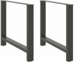 Valgomojo stalo kojos, antracito spalvos, 2 vnt., 90x(72-73) cm, plienas