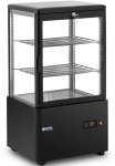 Royal Catering 3 lygių įstiklinta &scaron;aldytuvo vitrina 58 l - juoda