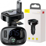 FM siųstuvo automobilinis įkroviklis Baseus Enjoy S-09A 3.4A 2x USB-A Micro SD BT 4.2