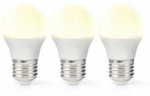 Nedis LBE27G452P3 LED lempa &Scaron;iltai balta 2700 K 4,9 W E27 F