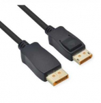 ROLINE DisplayPort kabelis, v2.1, 10K@60Hz, 54Gbit/s, UHBR13.5, DP-DP, M/M, juodas, 3 m