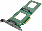 Delock &bdquo;InLine&reg; PCIe&ldquo; plok&scaron;tė su 2 vidinėmis U.2 NVMe SFF-8639 jungtimis &ndash; dvi&scaron;akė, PCIe x8, plona
