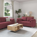 Sofa 2 pcs Vyno raudona 219 x 80 x 82 cm audinys