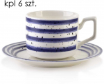 Affek Design JOY 6 puodelių su lėk&scaron;tutėmis rinkinys, mėlynas