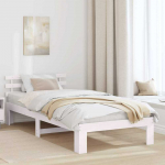 Lova Lovos rėmas Balta 90 x 190 cm Kietos pu&scaron;ies mediena