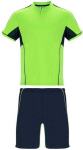 Roly Unisex sportinis komplektas i&scaron; trijų audinių derinio BOCA Fluoro žalia / tamsi mėlyna