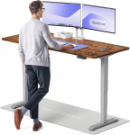 Elektrinis Reguliuojamo: Auk&scaron;čio stalas Desktronic HomePro Rie&scaron;utmedžio masyvas/Pilkas, 180x80cm, Dvigubas motoras, USB ir USB-C įkrovimo lizdai