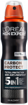 Loreal Antiperspirant spray Men Expert Carbon Protect (48h Antiperspirant) 250 ml 250mlml dezodorantas ir antiperspirantas Vyrams