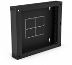 Galinė dalis 100 mm (atverčiama/sulankstoma) dviejų sekcijų spintelėms SW-6U-600-450-01-C, juoda ALANTEC