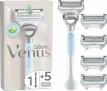 Gillette Venus Satin Care Aloe Skustuvas Gaktos Plaukams + Galvutė 5 vnt.
