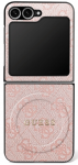 Dėklas Guess 4G Classic MagSafe skirtas Samsung Galaxy Z Flip7 rožinės spalvos