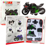 Lean Toys Motociklo modelis 1:14 savaranki&scaron;kam surinkimui žaliai juodas