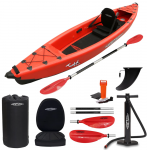 Pripučiama vienvietė baidarė CONWY TEGID 3.6, 360 x 80 x 30 cm, Raudona, Dropstitch PVC