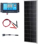 100W Monokristalinis Saulės Baterijų Komplektas, 12V Įkroviklis, Kemperiui, Valčiai, Stovyklavimui, Nameliui ant Ratų, Jachtai