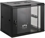 Intellinet 19" Network Cabinet - Wall Mount (Standard), 6U, 600mm Deep, Juodas, Assembled, Max 60kg, Suitable also for use on desk or floor, Usable Gylis 500mm, Metal & Glass Door, Back Panel, Removeable Sides, Parts for wall install (eg screws/rawl  ...