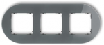 Karlik Elektrotechnik 28-12-IRSO-3 ICON Universalus trigubas apvalus rėmas - stiklo efektas (rėmas: grafito dugnas: juodas) 28-12-IRSO-3