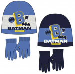 Kepurė Batman vaiki&scaron;ka kepuraitė + pir&scaron;tinės rinkinys Gotamo mieste 52-54 cm