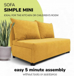Sofa Meb & Podrez Dvivietis i&scaron;skleidžiamas sofos Simple Mini, Podrez, geltonos spalvos