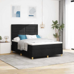LED Čiužinio Lova su čiužiniu Juoda 140 x 190 cm audinys