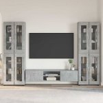 TV spintelių komplektas su stalčių FLORIN 3 pcs Betono pilka