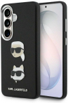 Karl Lagerfeld &bdquo;Saffiano&ldquo; dvigubų galvučių metalinis dėklas, skirtas &bdquo;Samsung Galaxy S26+&ldquo;, juodas