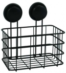 Vonios lentynėlė MSV MEGA VENTOUSES, 20 x 16 x 22 cm, juodos sp.